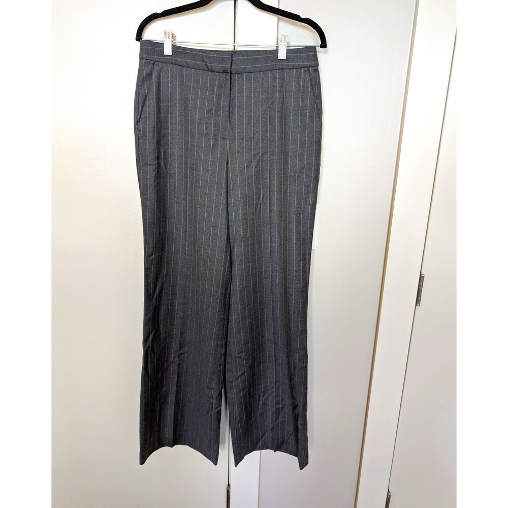 Brooks Brothers Gray Pinstripe Wool Trousers Straight Leg sz 6 NWT Office